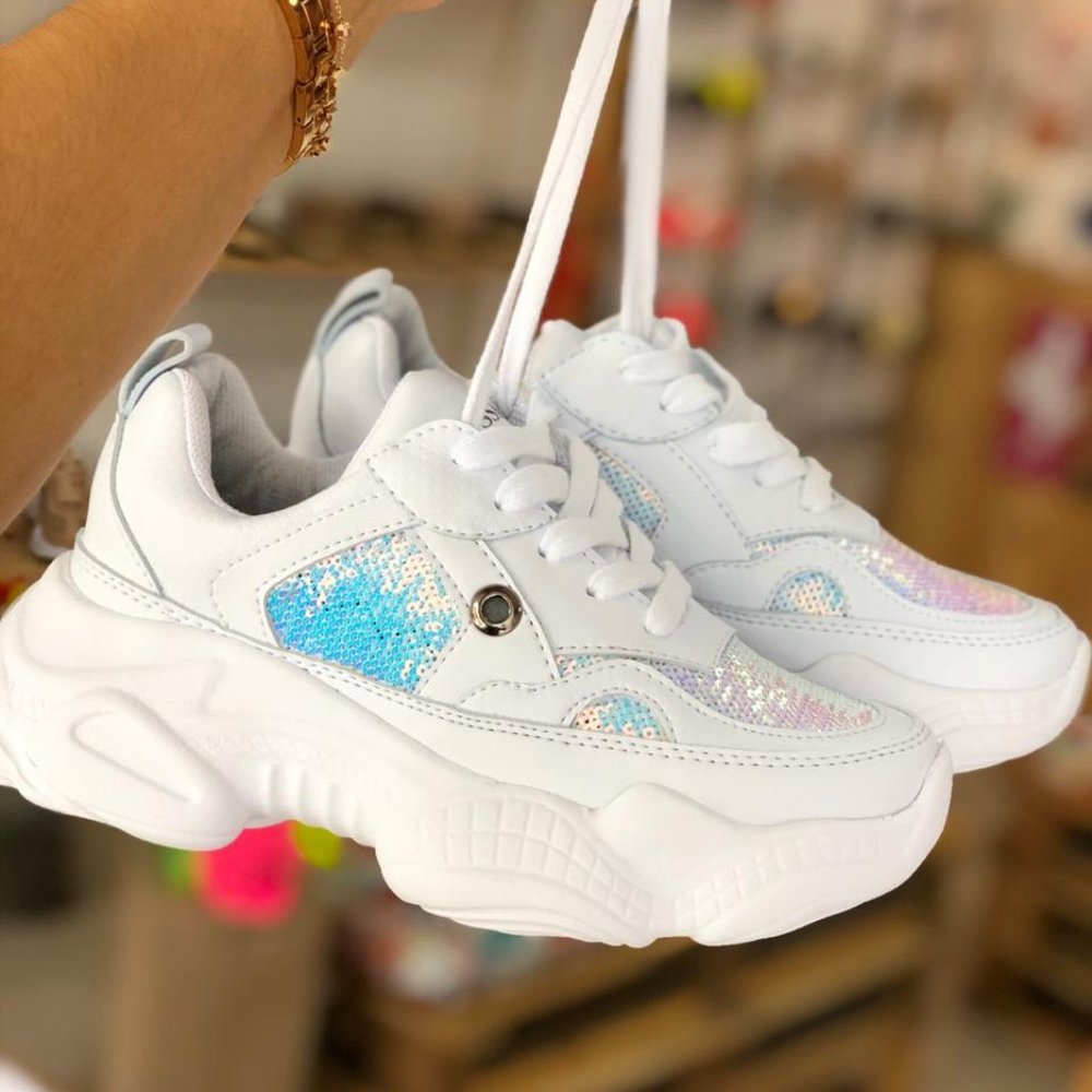 Women Sequin White Fashion Sneaker